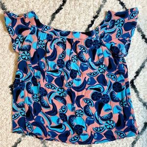 SALE🌟 Cooper & Ella Coral Blue Cut-Out Blouse Top